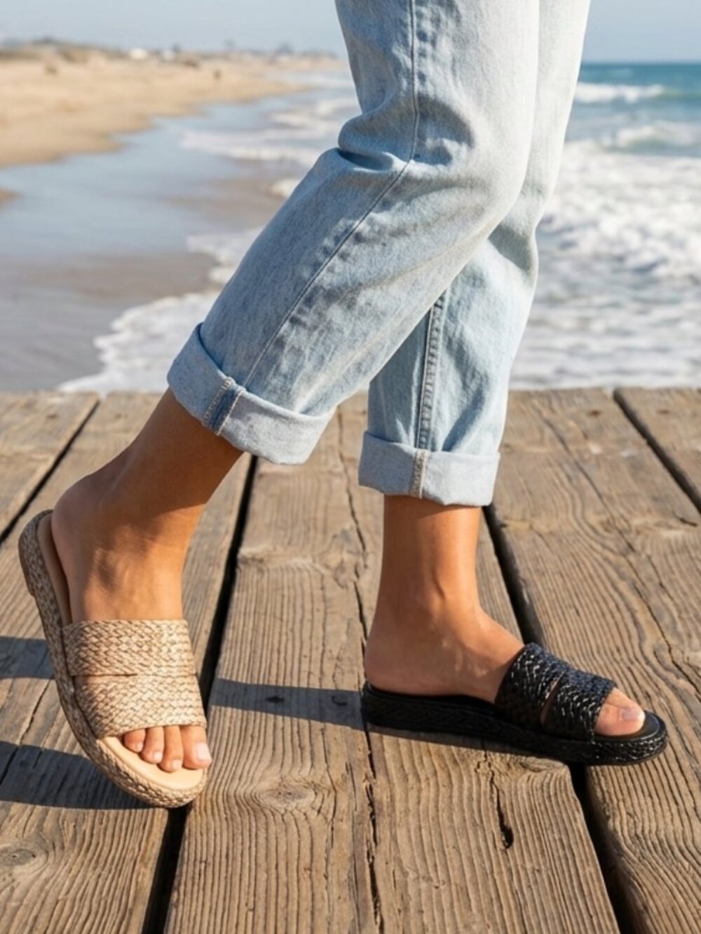 NEW Set of 2 Beach by Matisse Jute Platform Sandals